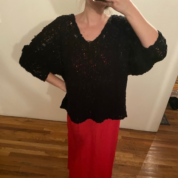 NWT Aerie neon coral midi length sleeveless slip dress with side slits size S - Picture 9 of 14